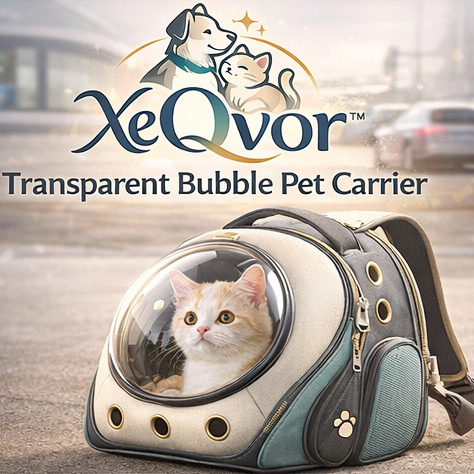 XeQvor™ Transparent Bubble Pet Carrier – Space Capsule Cat Backpack, Ventilated Hard Shell Travel Bag